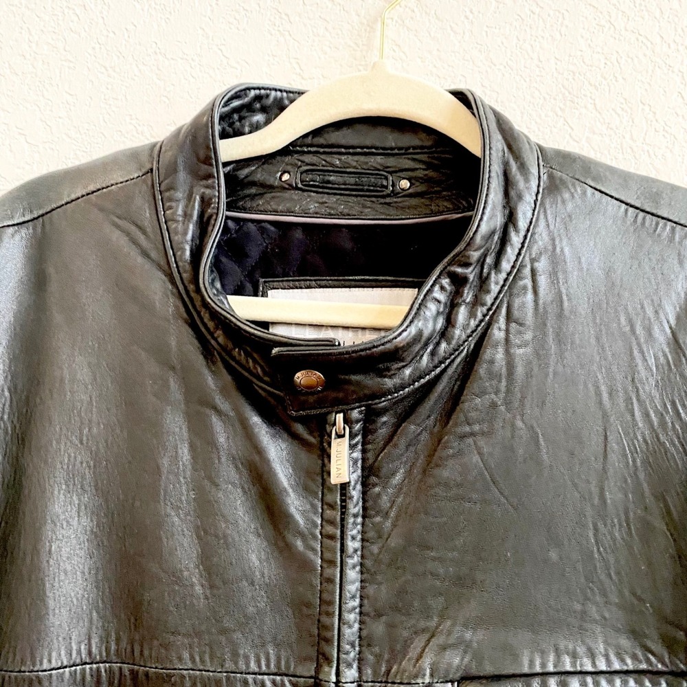 Wilsons Leather M Julian Mens Motorcycle Jacket Black XXL Genuine Leather - Picture 2 of 15